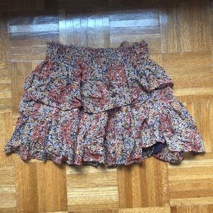 LoveShackFancy Tiered Silk Skirt